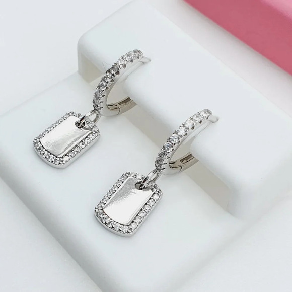 "925 Sterling Silver Cubic Zirconia Earrings, U19254687 - Picture 1 of 11